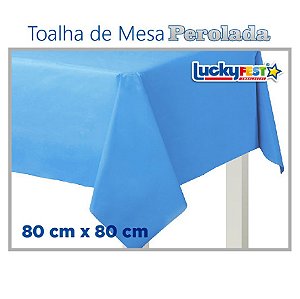 Toalha de Mesa Perolada Lisa Azul Claro - 10 unidades - 80cm x 80cm
