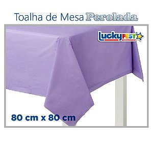 Toalha de Mesa Perolada Lisa lilás - 10 unidades - 80cm x 80cm