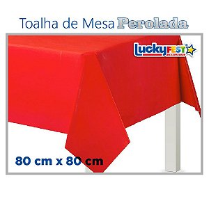 Toalha de Mesa Perolada Lisa Vermelho - 10 unidades - 80cm x 80cm