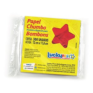 Papel Chumbo para Bombons - Vermelho - 12x11,8cm - 300 Folhas