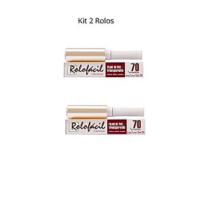 Kit 2 Rolos Filme Pvc Rolo Fácil Cabo Giratório 12cmx70m