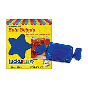 Embalagem Laminada Para Bolo Gelado 20x22 Azul Escuro