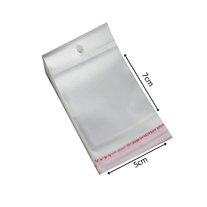 Saco Adesivado Plástico Solapa Com Furo 5x7  - 1000 Und