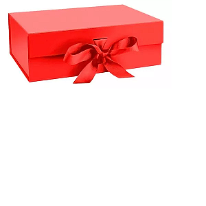 Caixa Dobrável Rígida De Papel C/ Imã E Cetim 33x26x15cm - 1 Unidade