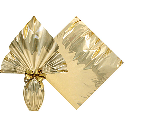 Embalagem Ovo Páscoa 39x39 Ouro Brilhante - Ovos 350g a 500g - 25un
