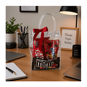 Kit Sacola Pvc Transparente Liso 13 X 15 X 7cm - 3 Und