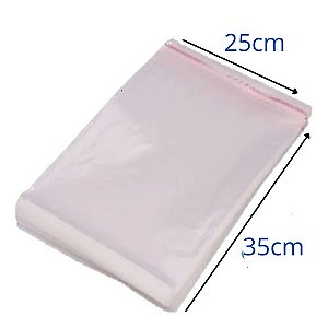 Saco adesivado Incolor com Aba 25x35cm - 500 unidades