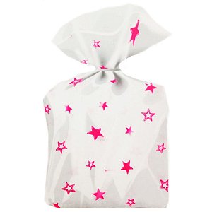 Saco Decorado Estrelas Pink - Medidas Variadas