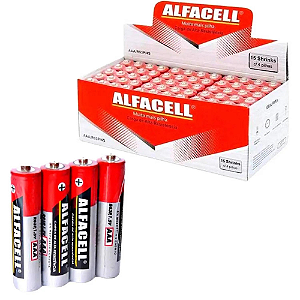 PILHA ALFACELL COMUM PALITO AAA 1.5V CAIXA C/ 60 UN