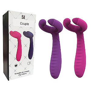 VIBRADOR DE PONTO G E CLITÓRIS COM ESTIMULADOR DE MAMILOS - ALWUP