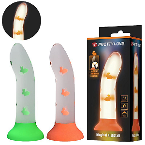 DILDO COM VENTOSA - BRILHA NO ESCURO - MAGICAL NIGHT