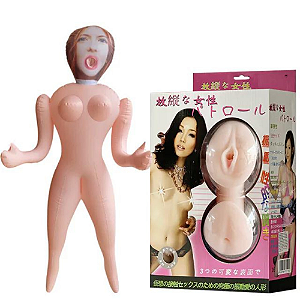 BONECA INFLÁVEL COM VAGINA E ÂNUS - ROSTO 3D