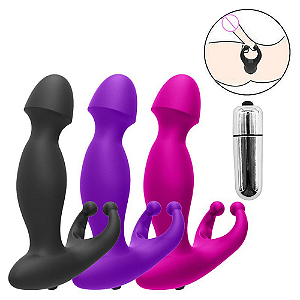 VIBRADOR DE PRÓSTATA COM ANEL E BULLET - 13,8 X 3,0 CM