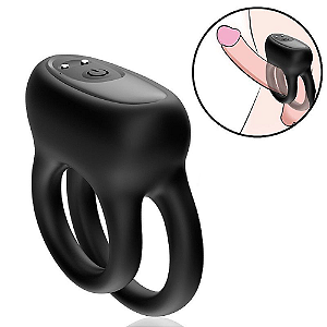 ANEL PENIANO DUPLO COM VIBRADOR - RECARREGÁVEL