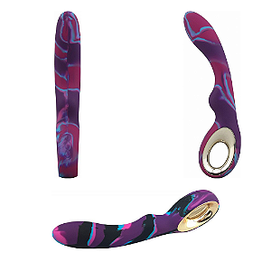 VIBRADOR RECARREGÁVEL MAGIC EM PURO SILICONE MIX - LEALSO