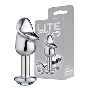 PLUG PRATA PÊNIS COM PEDRA TRANSPARENTE