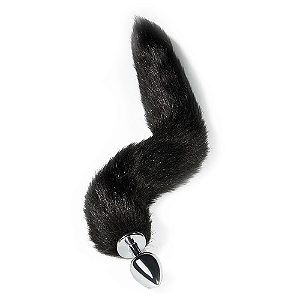 PLUG ANAL M RABO DE RAPOSA - PRETO 40 CM