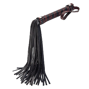 CHICOTE EM TIRAS LUXO PRETO COM VERMELHO - SI