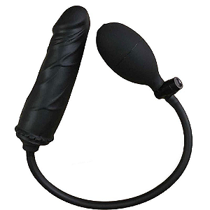 PLUG ANAL INFLÁVEL FORMATO DE PÊNIS EM SILICONE - 14,5 X 3,3CM