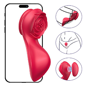 VIBRADOR DE CALCINHA FORMATO DE ROSA POR APP - PARATY