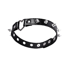 COLEIRA BONDAGE CHOKER COM CORAÇÃO E PINOS