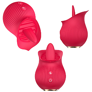 ROSA ESTIMULADORA DE CLITÓRIS COM LÍNGUA - TONGUE