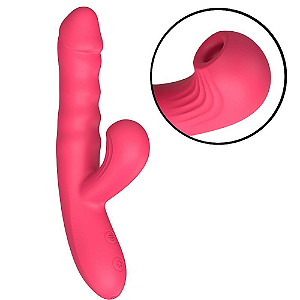 VIBRADOR DE PONTO G E CLITÓRIS COM PULSAÇÃO E VAI E VEM - SI