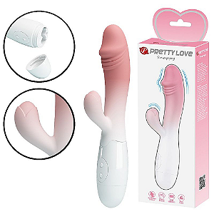 VIBRADOR DE PONTO G E CLITÓRIS A PILHA - SNAPPY BICOLOR