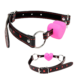 MORDAÇA DE CORAÇÃO EM COURO SINTÉTICO - SI