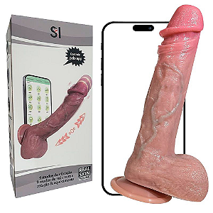 PÊNIS REALÍSTICO COM VAI E VEM / ROTAÇÃO COM AQUECIMENTO E APP - 22,0 X 3,8CM