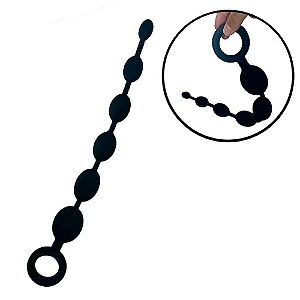 PLUG ANAL EM SILICONE - ESCALONADO 6 ESFERAS - 40,0 X 4,0CM