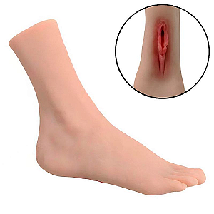 MASTURBADOR MASCULINO FORMATO DE PÉ COM VAGINA - 22,0 X 7,0 CM