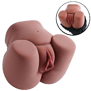 MASTURBADOR MASCULINO FORMATO DE BUNDA COM VAGINA E ÂNUS - 14,5 X 10,5 CM