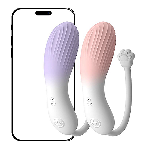 VIBRADOR BULLET VIA APP À LONGA DISTÂNCIA - PATINHA DE GATO - 8,2 X 3,2 CM