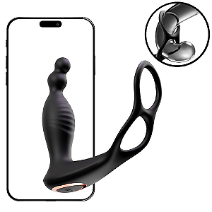 PLUG PARA PRÓSTATA EM SILICONE VIA APP COM AQUECIMENTO E ANEL DUPLO - PULSEDUO