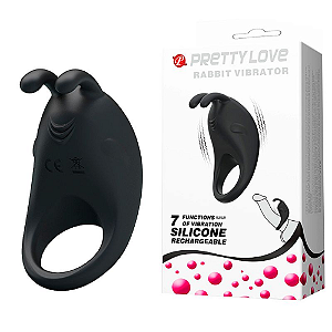 ANEL PENIANO RABBIT COM 7 MODOS DE VIBRAÇÃO - PRETTY LOVE