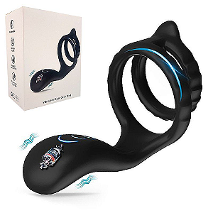 ANEL PENIANO DUPLO COM ESTIMULADOR DE CLITÓRIS - COCK RING