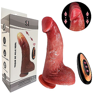 PÊNIS REALISTICO EM SILICONE LIQUIDO COM VAI E VEM / AQUECIMENTO - 21,0 X 5,0 CM