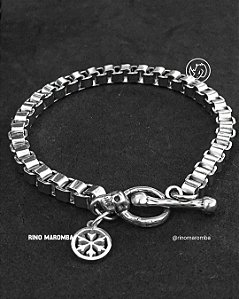 Pulseira caveira em aço inoxidável 7mm