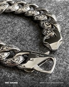 Pulseira Big Larg em aço inoxidável