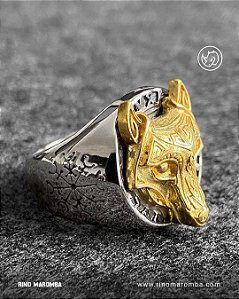Anel Lobo Viking em aço inoxidável