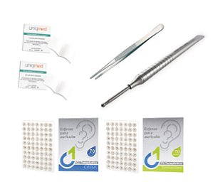 Mini Kit 7 - Pinça, Apalpador, Álcool e Placa pronta - Para Auriculoterapia