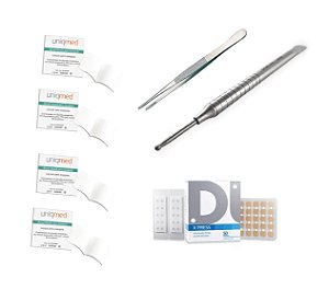 Mini Kit 9 - Pinça, Apalpador, Álcool e Agulha - Para Auriculoterapia