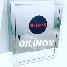 Caixa para Mangueira GILINOX (Hidrante) em Aço Inox de Sobrepor 90x60x17 cm