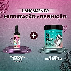 Óleo de Coco e Gelatina Mega Definição (500g) Piscou Cacheou!