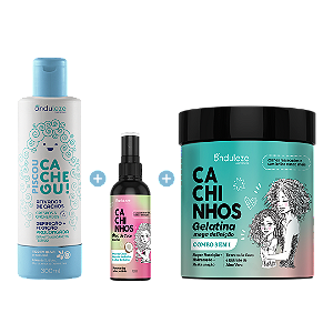 Combo Day After I Ativador de Cachos + Óleo de Coco + Gelatina Mega Definição Piscou Cacheou! (500g)