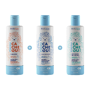 Combo Limpeza, Maciez e Definição I Shampoo + Condicionador + Ativador de Cachos - Piscou Cacheou!