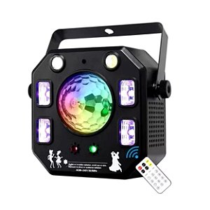 MULTIRAIO LED 5IN1 LASER LED NEGRA MEIA BOLA