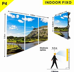 PAINEL LED 3X2 P4MM INDOOR LINHA FIXA