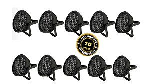 Kit 10 Refletores Par Led Slim 54 Triled RGB - Infinty